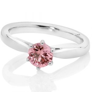 PEACH ROSA – PASTEL PEACH SAPPHIRE SOLITAIRE