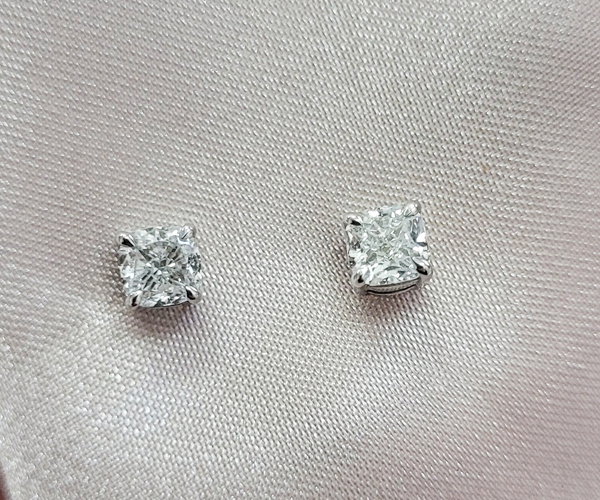 Cushion Shape Diamond Studs Resized